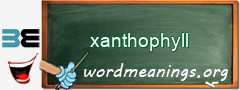 WordMeaning blackboard for xanthophyll